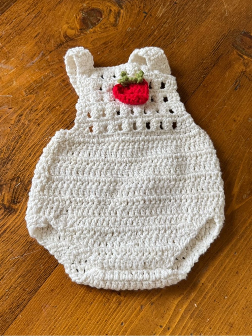 New Handmade Crochet Strawberry Baby Romper Newborn
